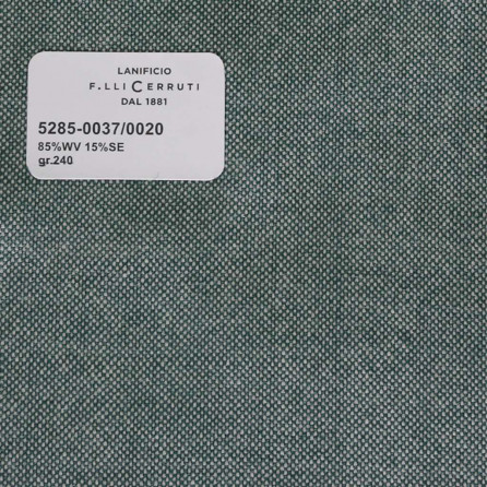 5285-0037/0020 Cerruti Lanificio - Vải Suit 100% Wool - Xanh Lá Trơn